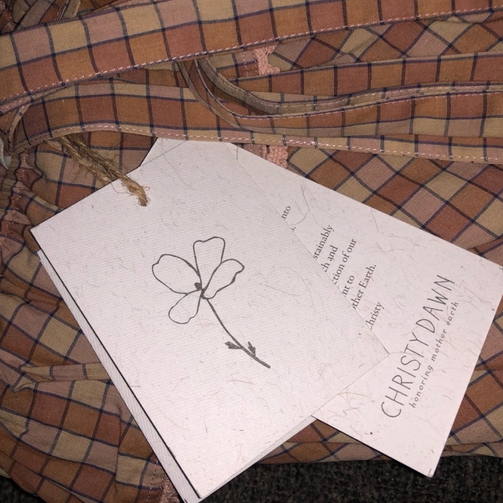 NEW NWT Christy Dawn The Maggie Dress Chestnut Plaid - Picture 7 of 9